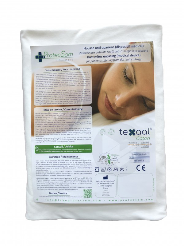 Housse pour matelas anti-allergènes 180x200x22cm