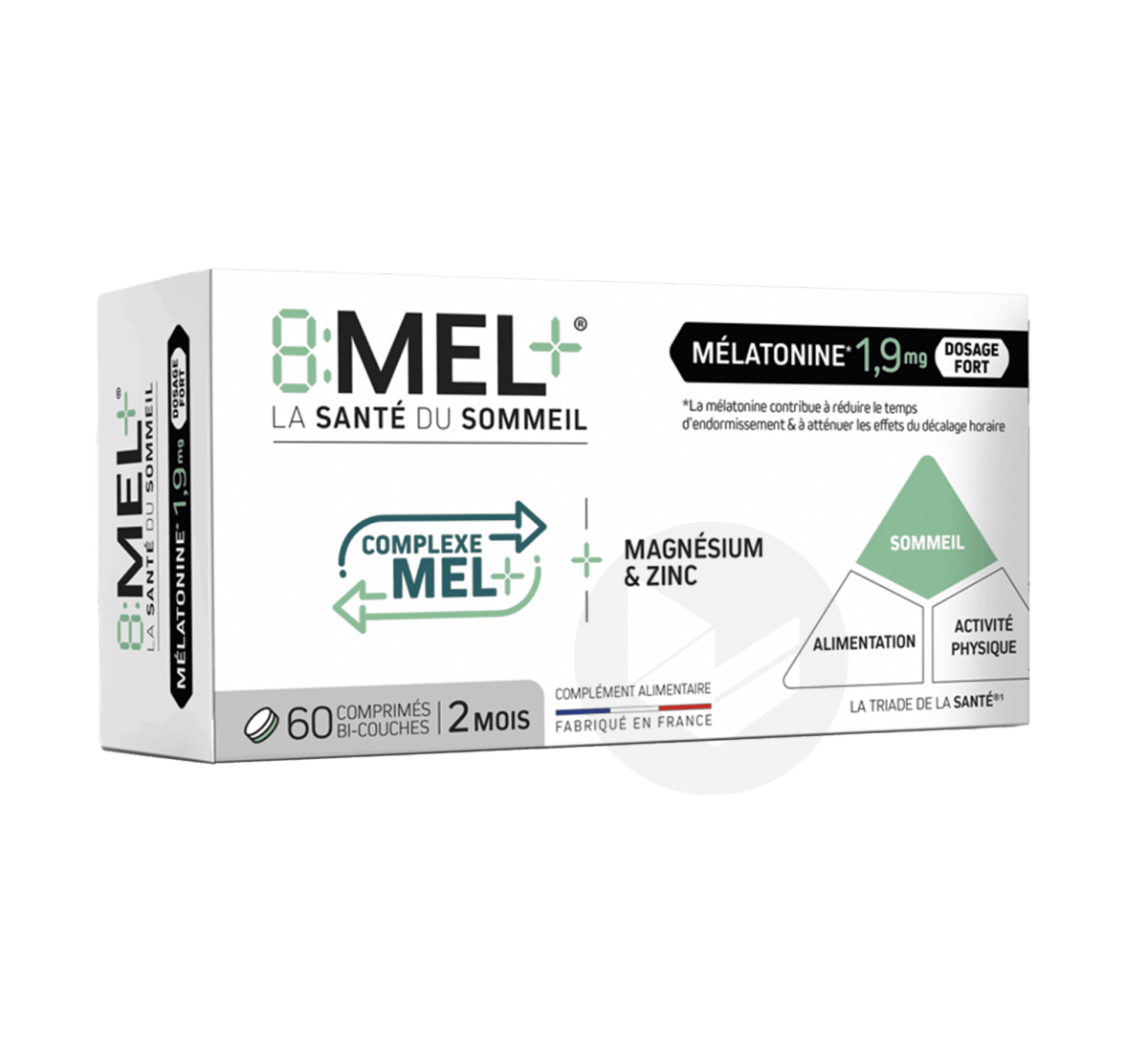 Mélatonine 1,9 mg 60 Comprimés Bi-Couches