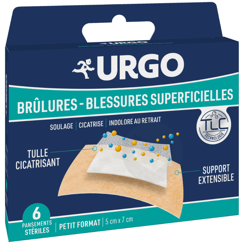 URGO Brûlures, Blessures superficielles Pansement stérile x6