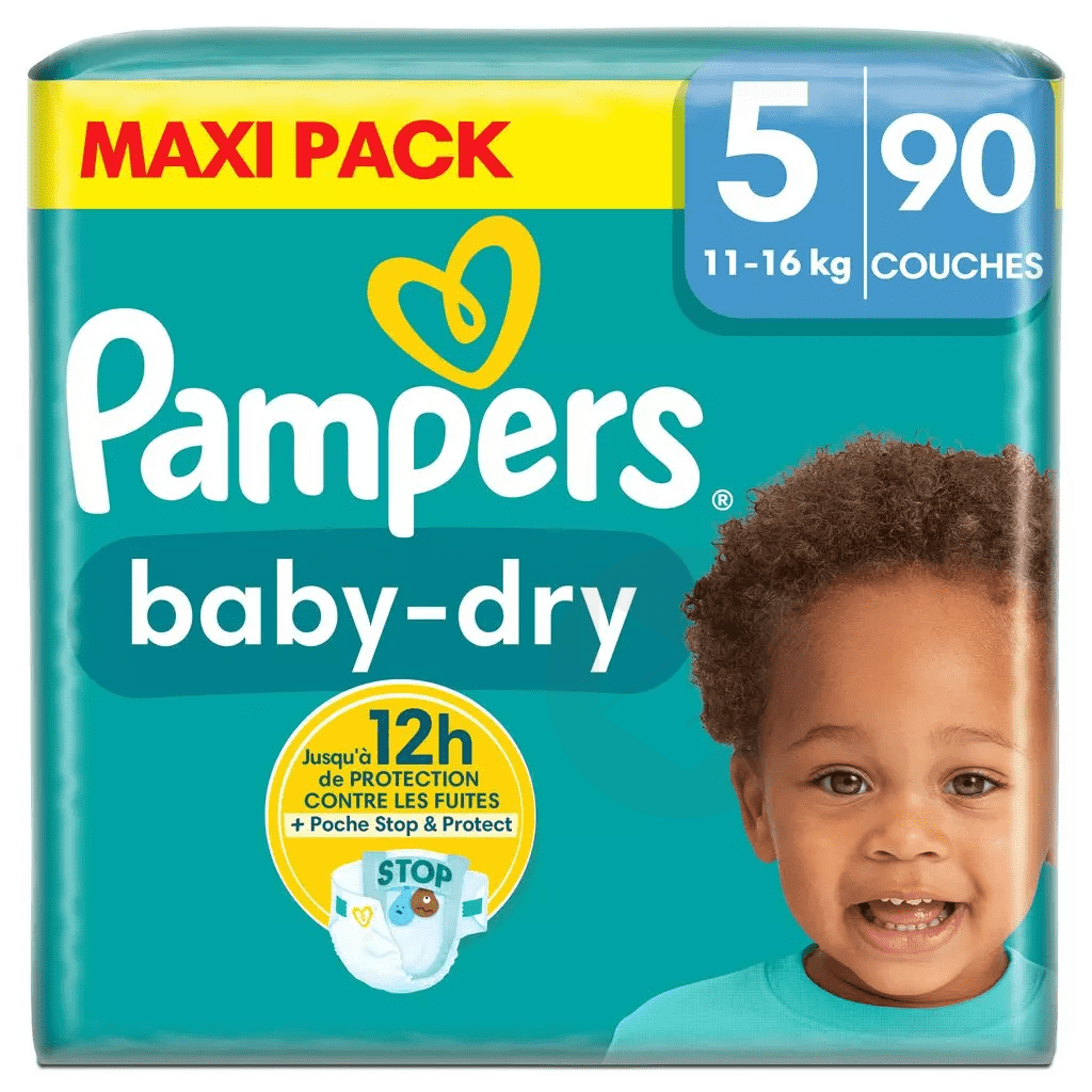 Couches Baby-Dry Taille 5 : 11-16 kg x90