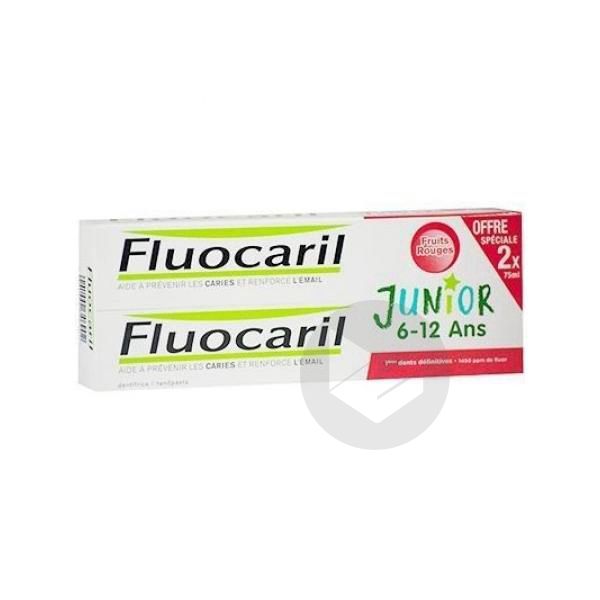 FLUOCARIL JUNIOR Gel dentifrice fruits rouges 6/12ans 2T/75ml