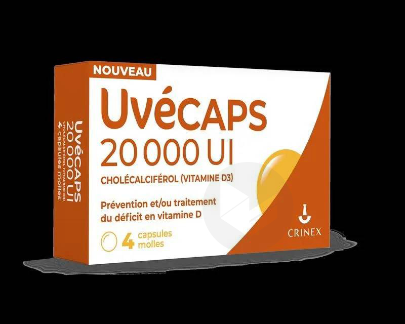 UVECAPS 20 000 UI, 4 capsules molles