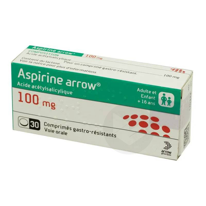 ASPIRINE ARROW 100 mg, 30 comprimés gastro-résistants