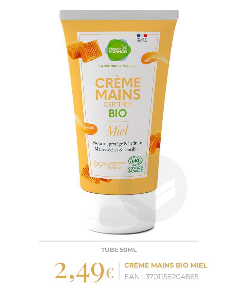 Crème Mains Bio Miel 50ml