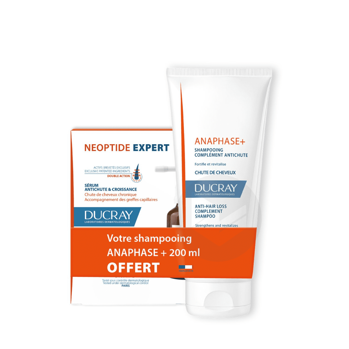 Néoptide Expert Sérum 2x50ml + Shampoing Anaphase 200ml Offert