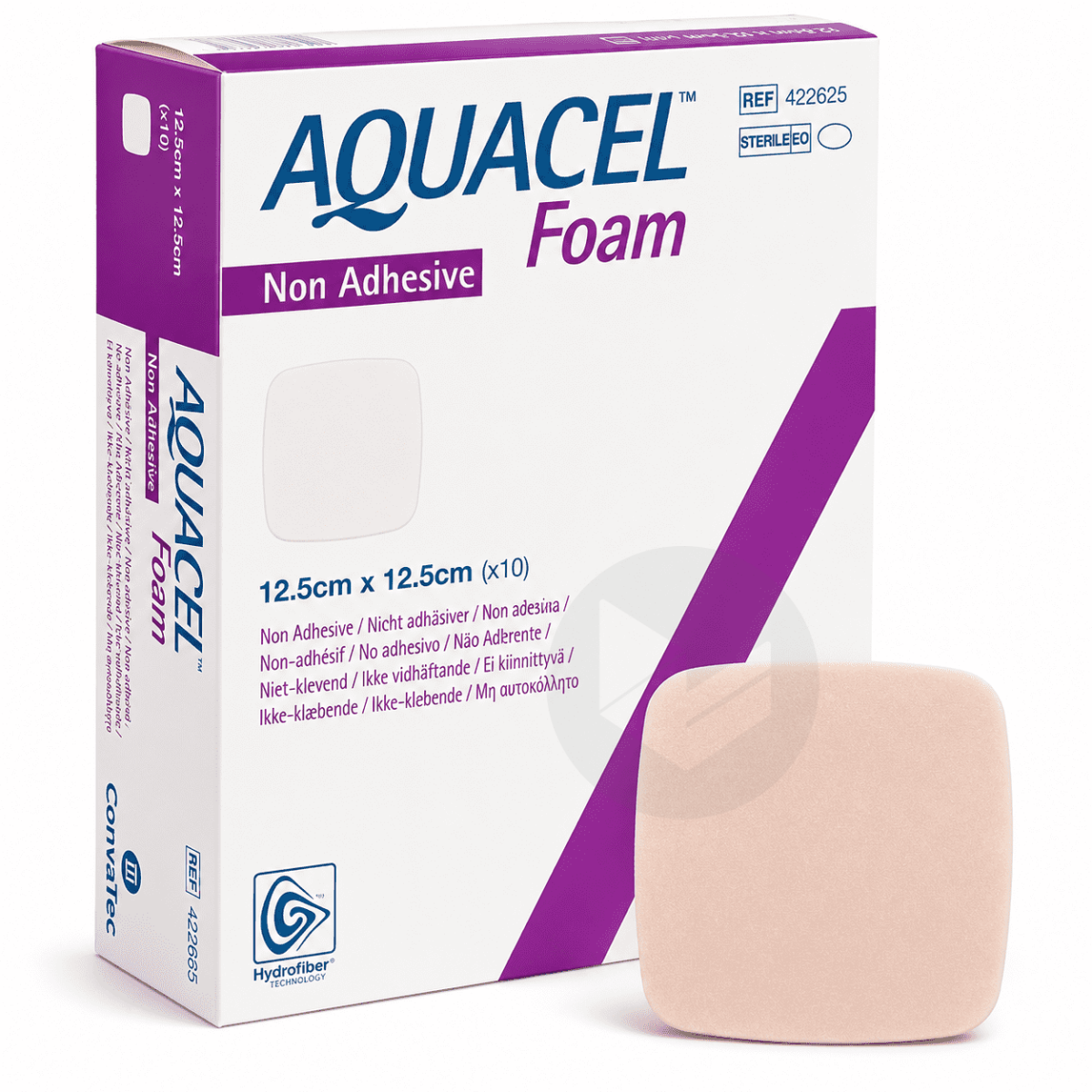 Aquacel Foam Pansement Hydrocellulaire Non Adhésif Stérile 12,5x12,5cm x10