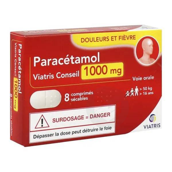 PARACETAMOL VIATRIS CONSEIL 1000 mg, 8 comprimés sécables