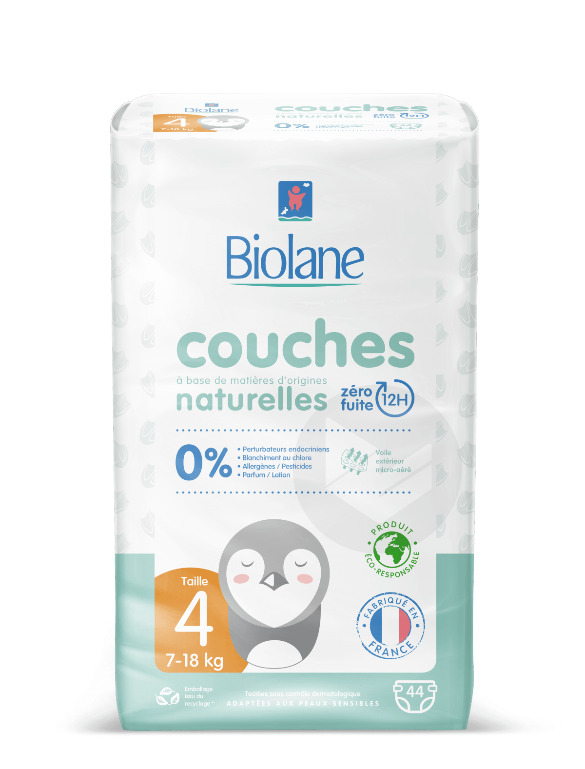 Biolane Couches écologiques Taille 4 - 44 couches - Pharmacie en
