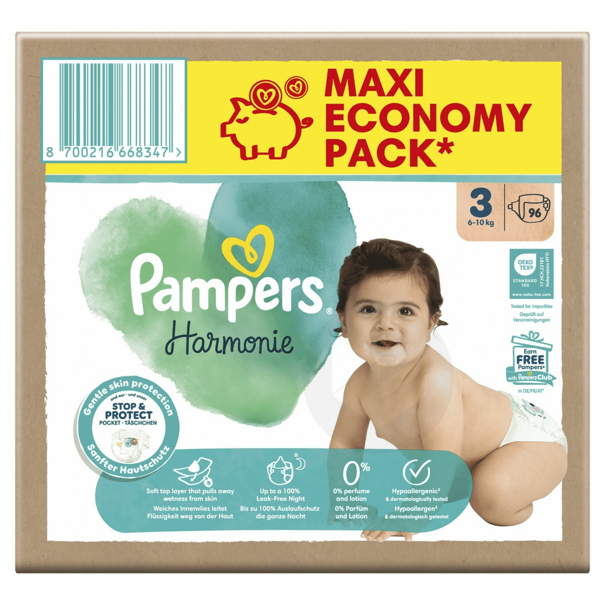 Couches Bébés Harmonie Taille 3 : 6 - 10 kg x96