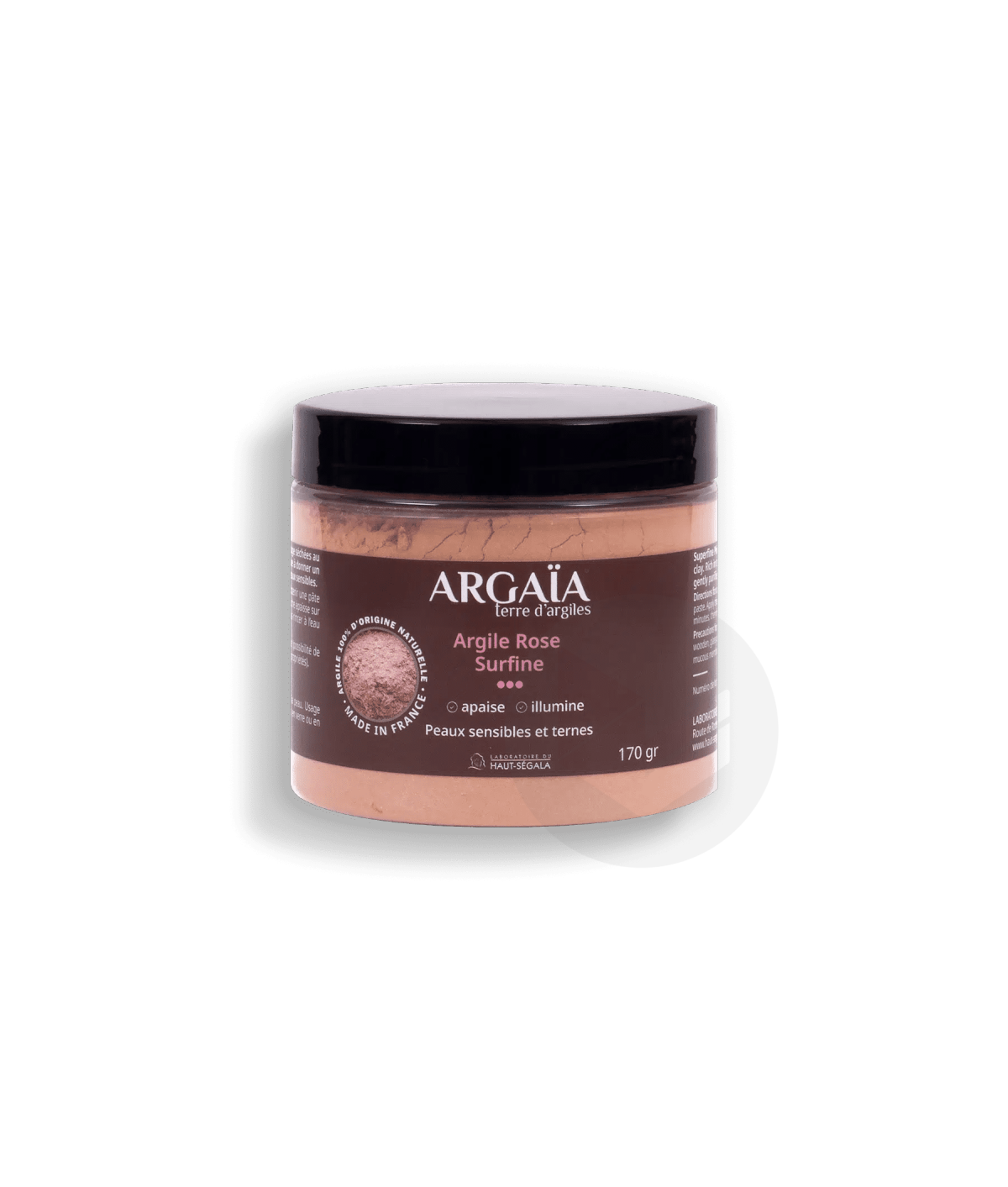 Argile Rose surfine en poudre naturelle 170g