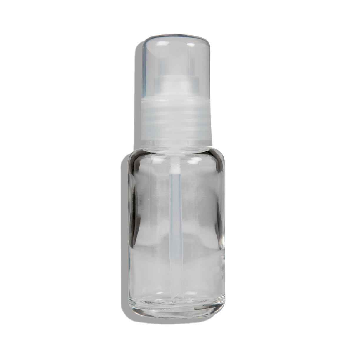 Flacon verre transparent avec pompe et capot 50 ml