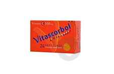VITASCORBOL 500 mg Comprimé à croquer tamponné sans sucre (2 tubes de 12)