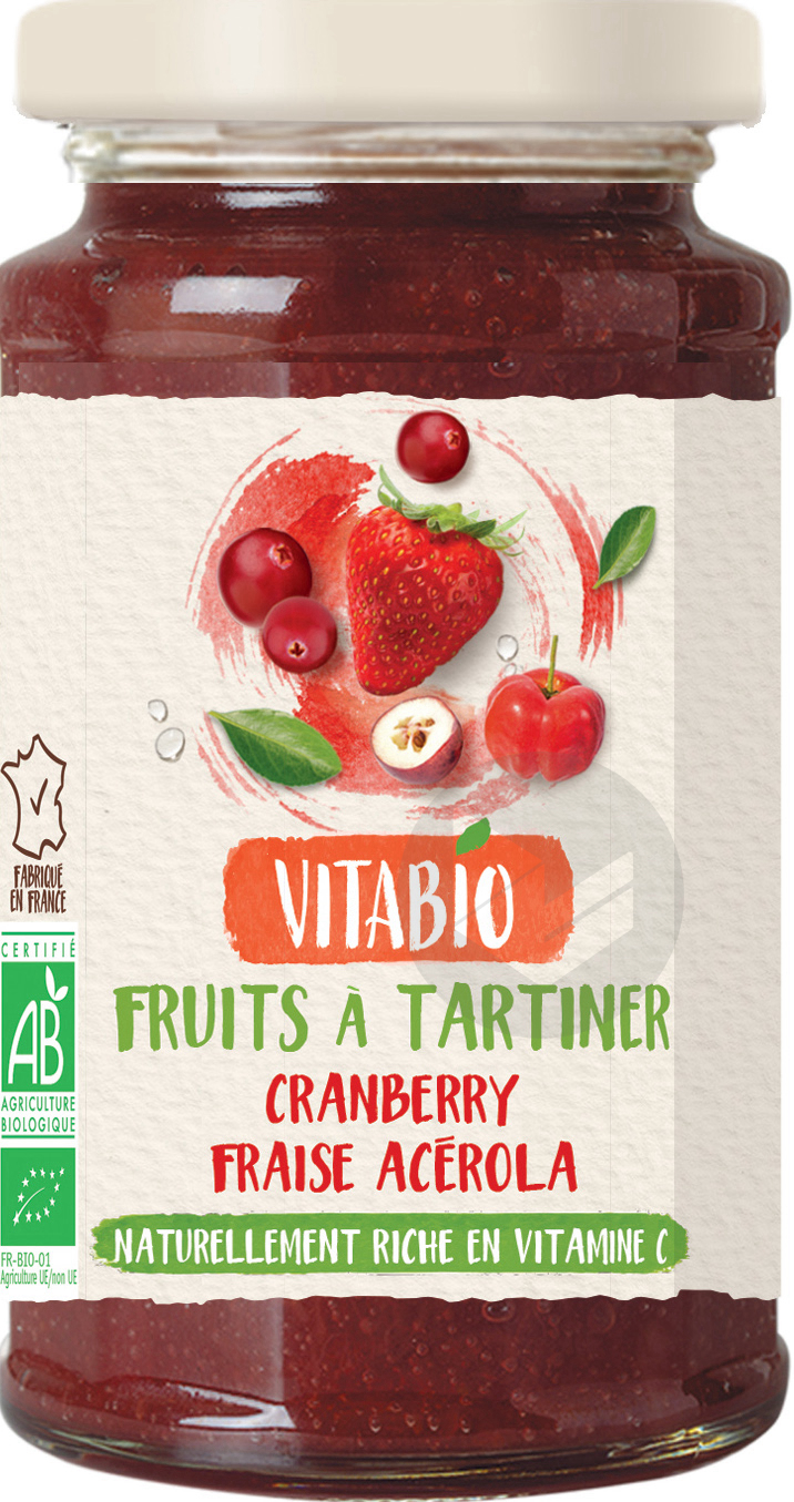 VITABIO Fruits à tartiner Cranberry Fraise Acérola