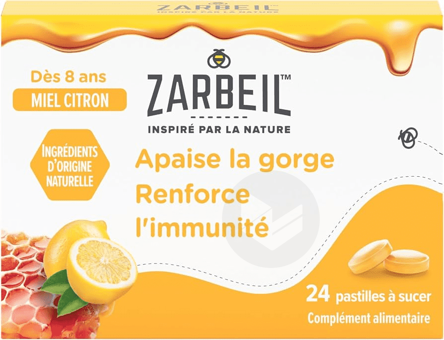 Gorge & Immunité Arôme Miel-Citron 24 pastilles à sucer