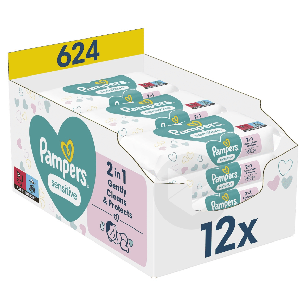 Lingettes bébé Sensitive 12x52 lingettes