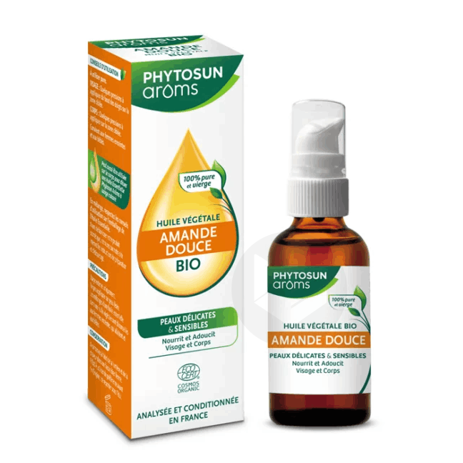 Huile Végétale d'Amande Douce Bio Visage et Corps 50ml