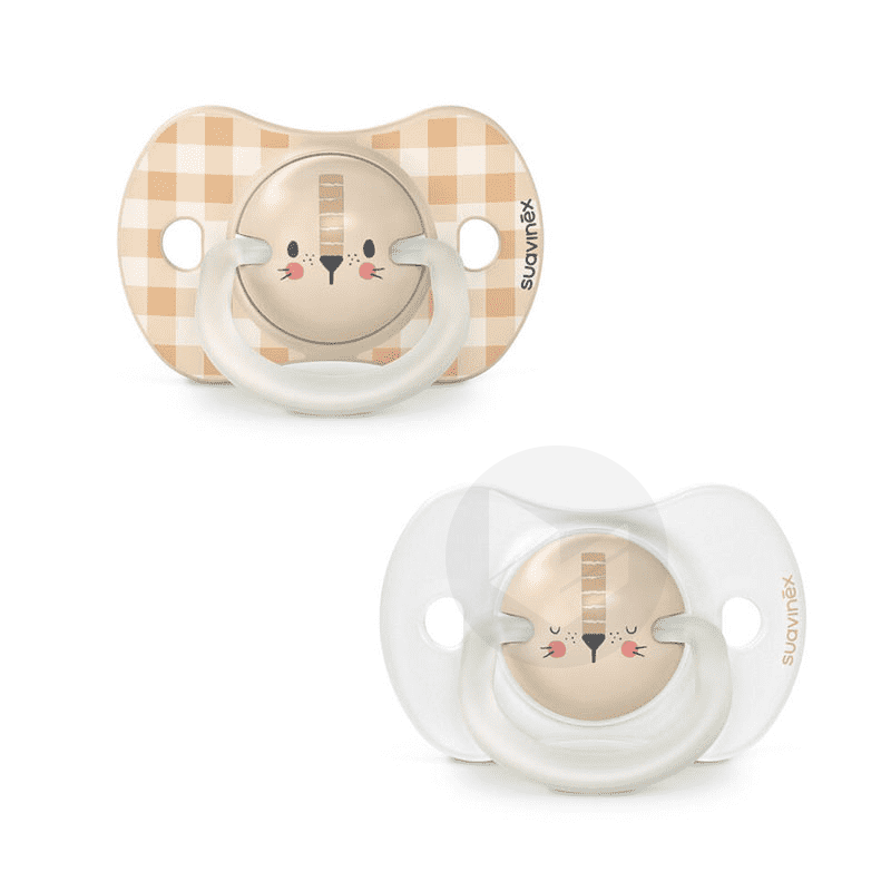 Pack de 2 sucettes 0-6 mois SX PRO Night&Day Beige