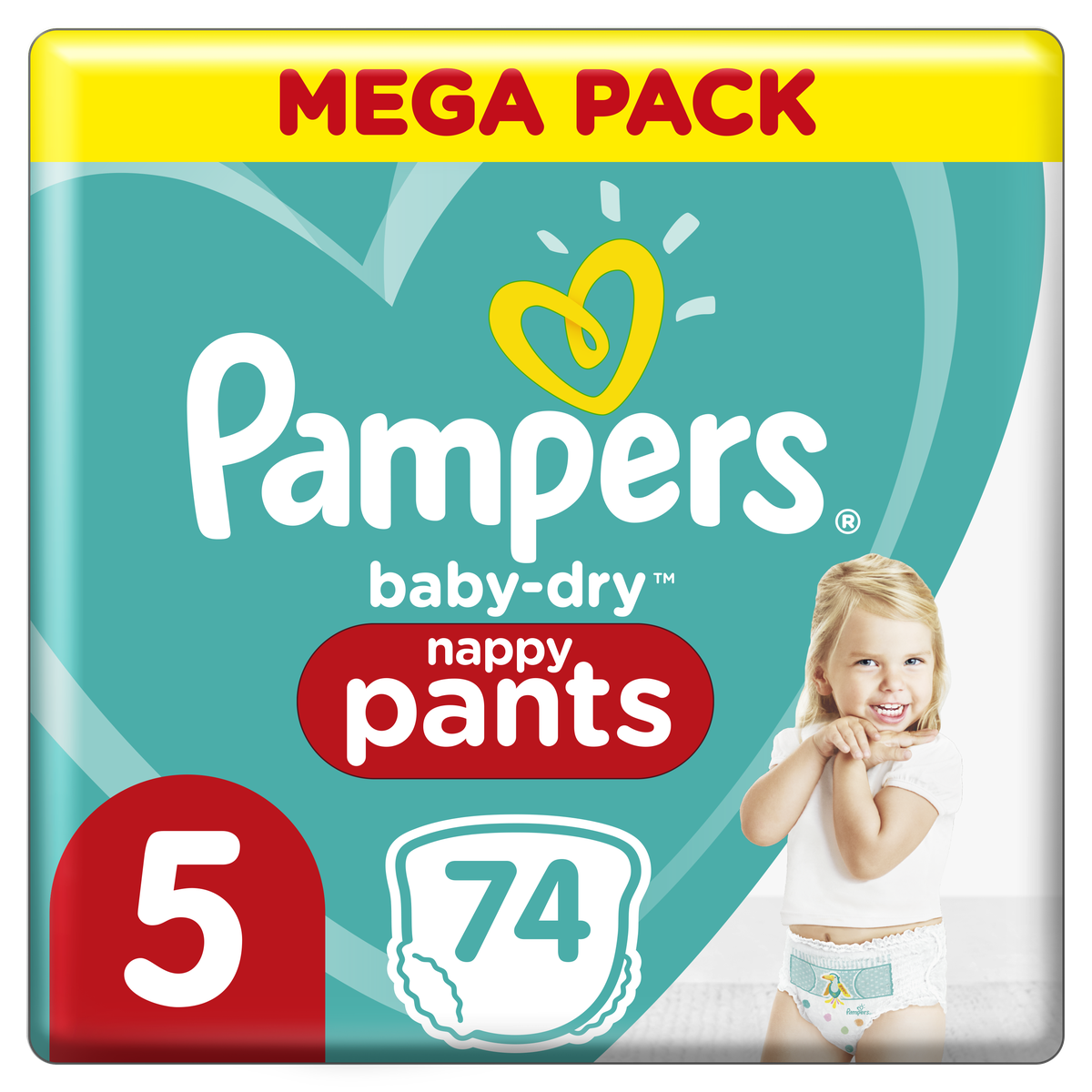 Couche-culotte Baby Dry Mega pack taille 5 x74