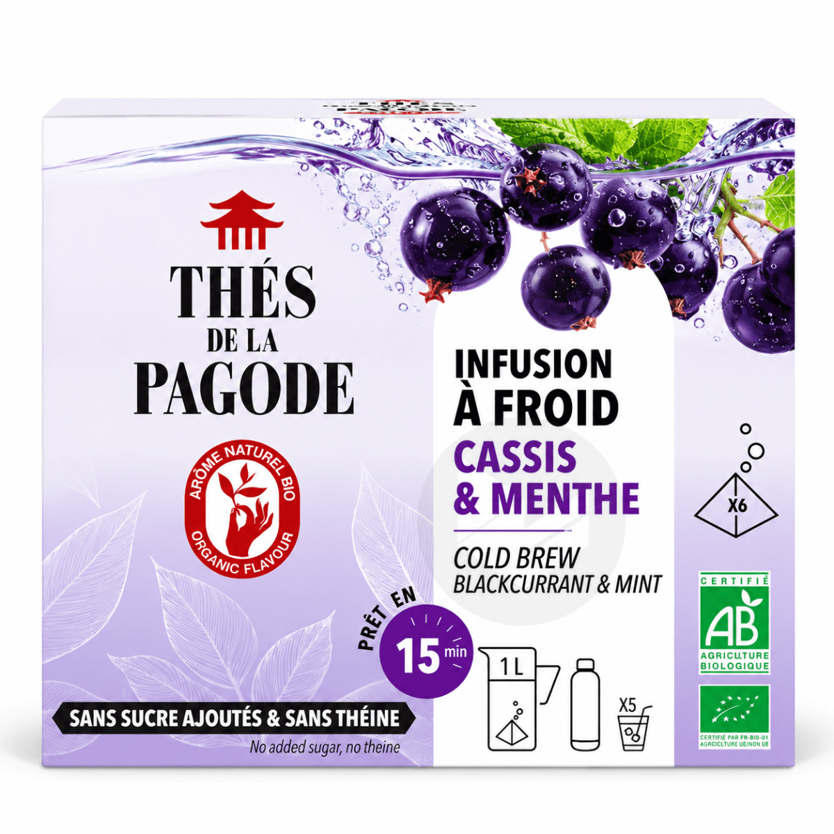 Infusion glacée à la menthe et au cassis x6