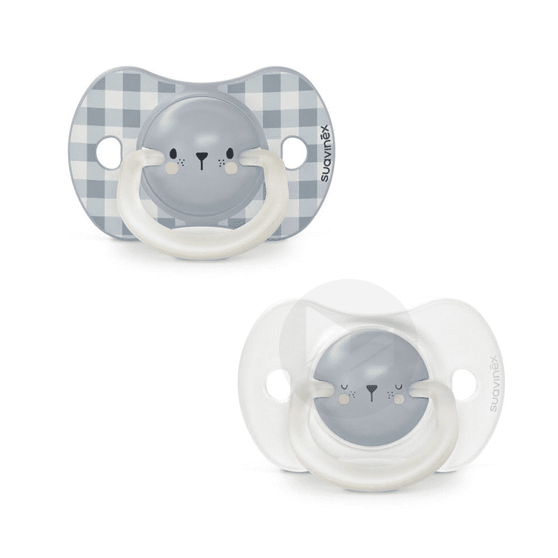 Pack de 2 sucettes 6-18 mois SX PRO Night&Day Gris foncé