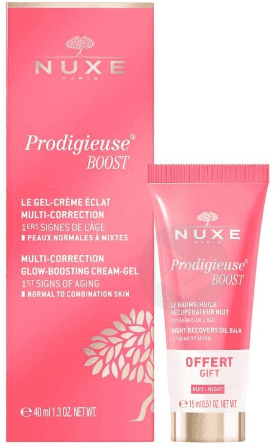 Prodigieuse Boost Gel-Crème Éclat 40ml + Baume-Huile Récupérateur Nuit 15ml Offert