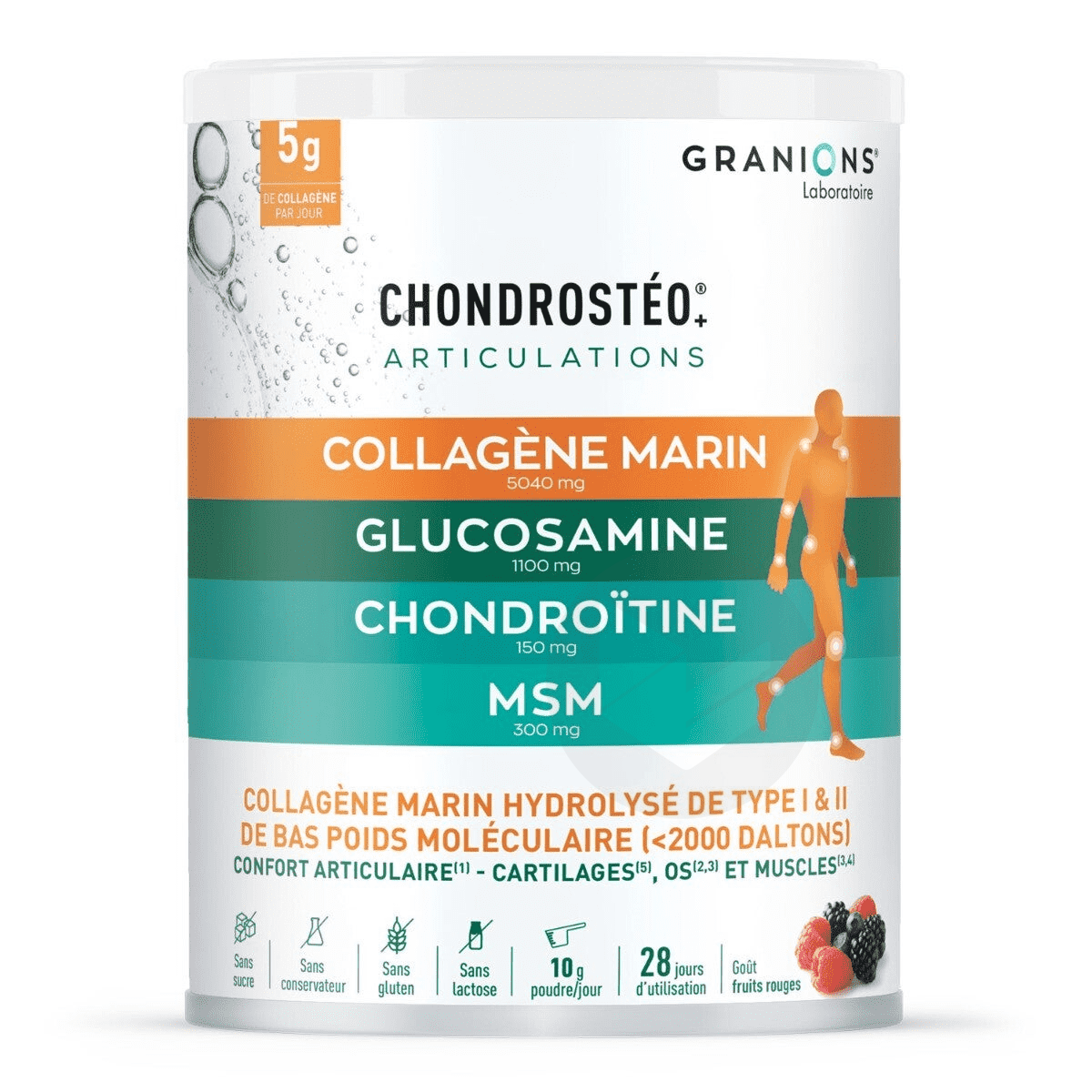 Chondrostéo+ Collagène Marin Poudre Fruits Rouges 280g