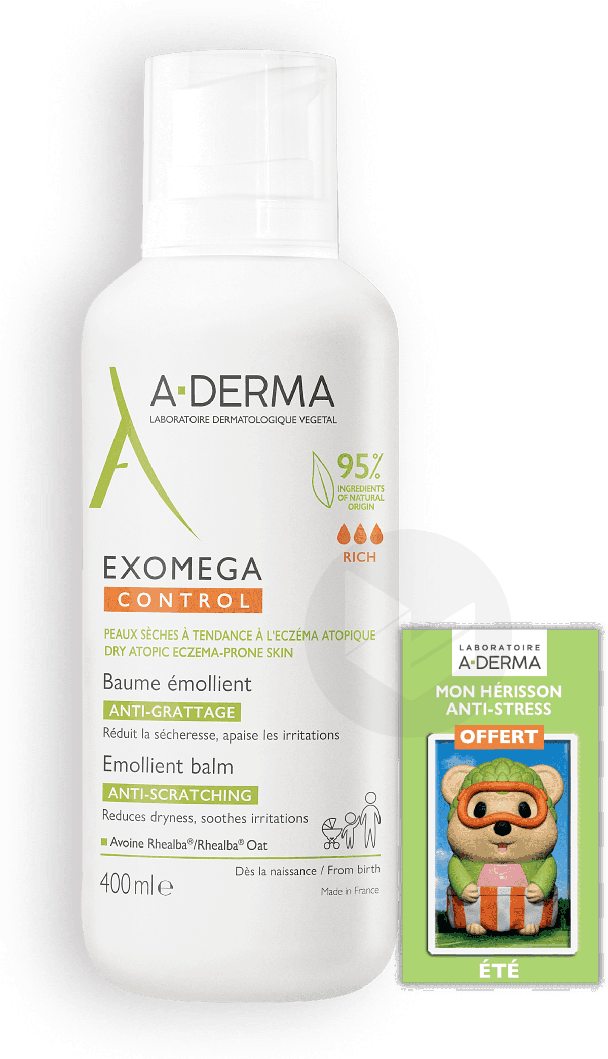 Exoméga Control Crème Émolliente Anti-Grattage 400ml + Dermadoux offert