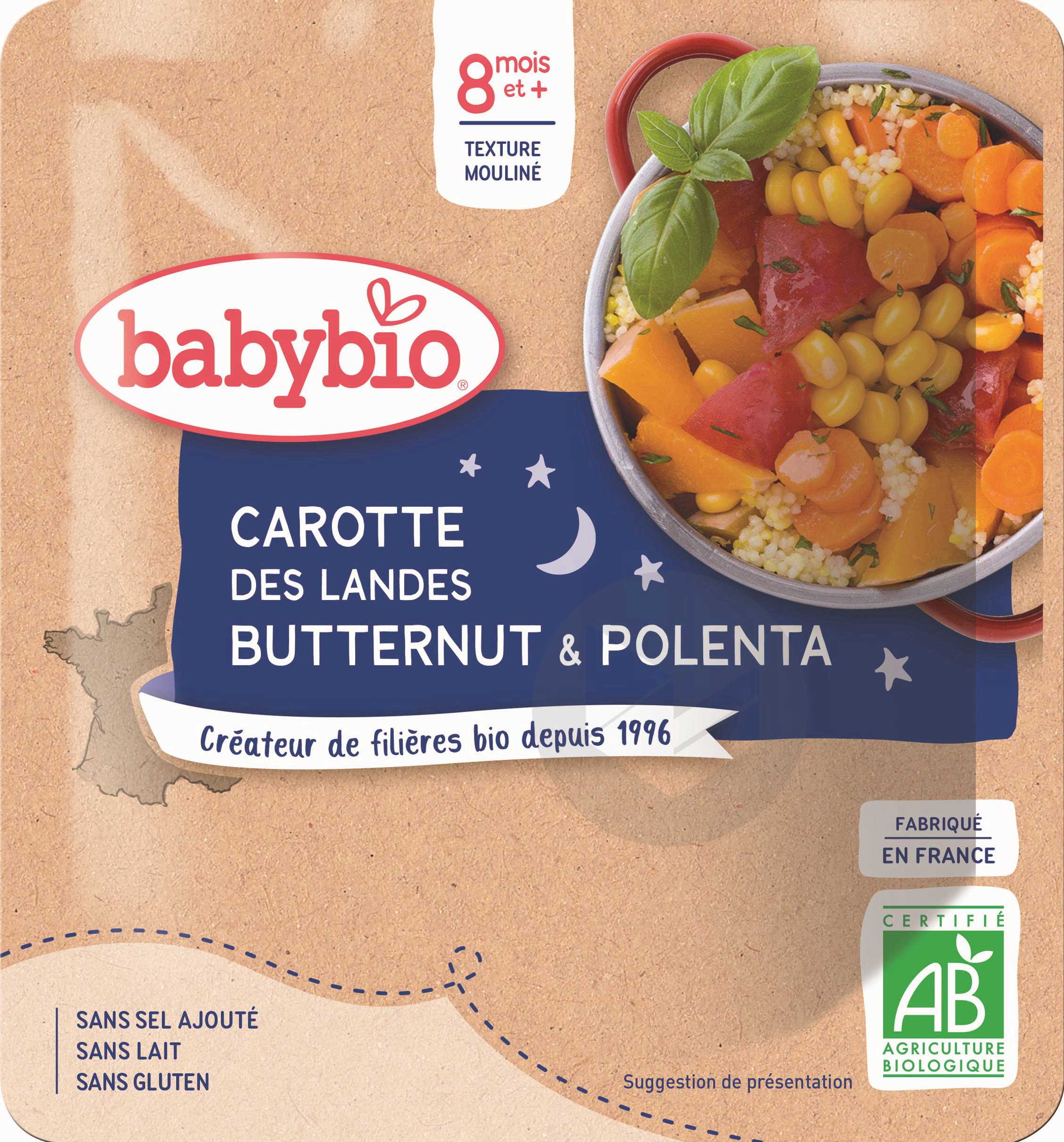 BABYBIO Poche Bonne Nuit Courge Butternut Polenta
