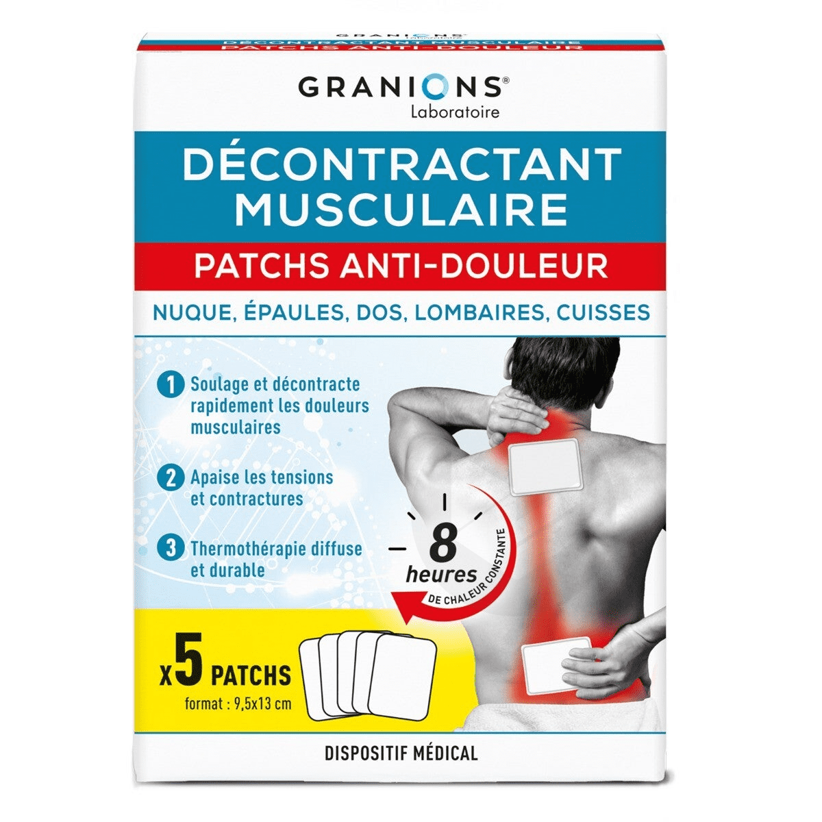 Patchs Anti-Douleur Thermothérapie Décontractant musculaire x5