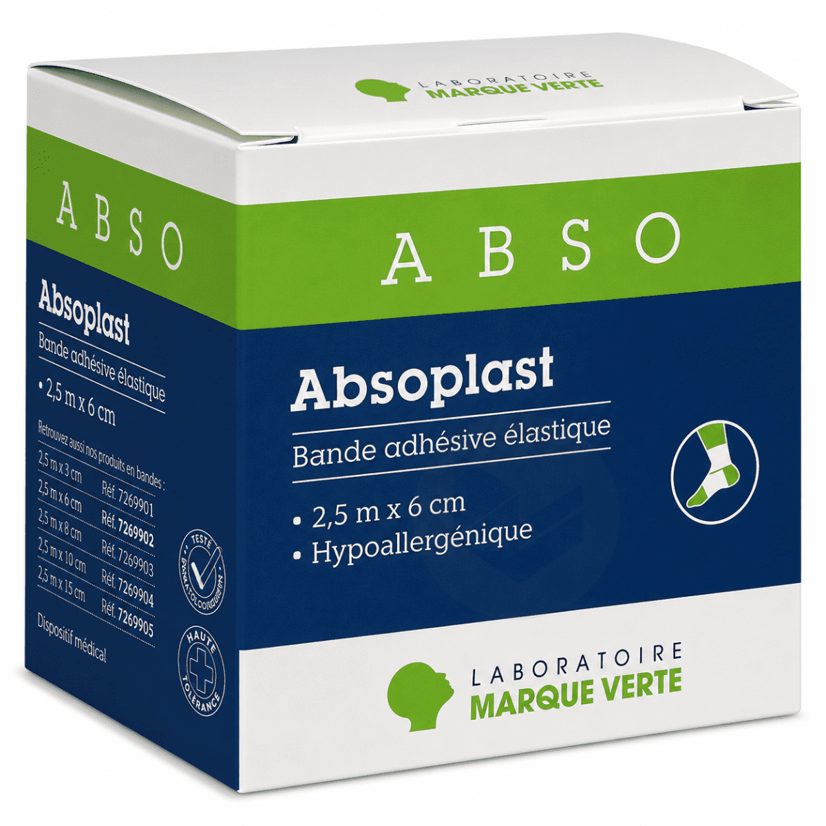 Absoplast Bande adhésive élastique 2m5 x 6cm