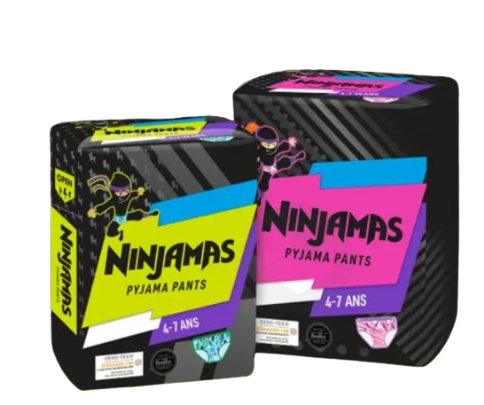 Ninjamas Sous-Vêtement de Nuit Absorbant Garçon 4-7 Ans (17-30 kg) x10