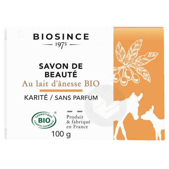 Savon de Beauté au Lait d'Ânesse Bio Karité Sans Parfum 100g