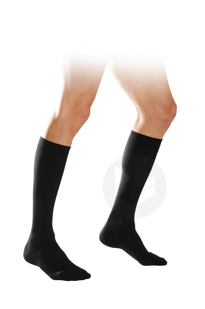 Chaussette coton classe 2 homme noir longueur normale taille M