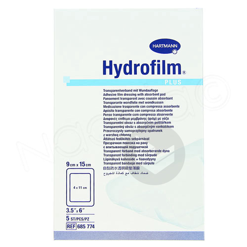 HYDROFILM PLUS Pans adhésif non adhérent transparent 9x15cm B/5