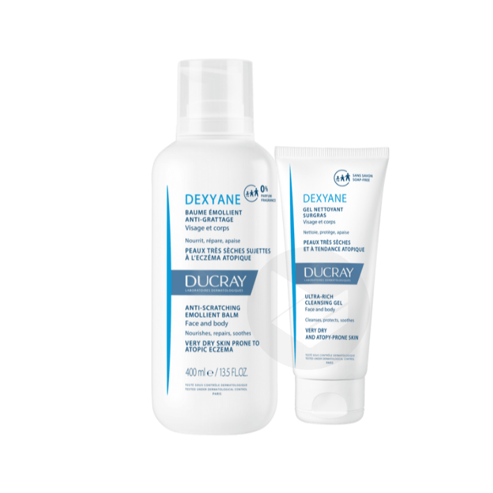 Dexyane Baume Emollient Anti-grattage 400ml + Gel Nettoyant 100ml OFFERT
