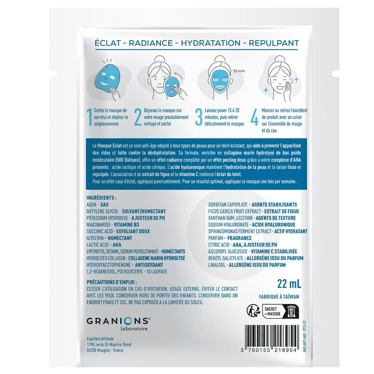 Anti-âge masques éclat