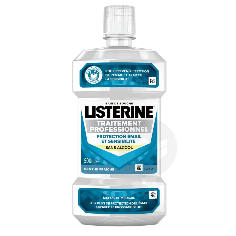Bain de Bouche LISTERINE Traitement Professionnel Protection Émail et Sensibilité 500ml