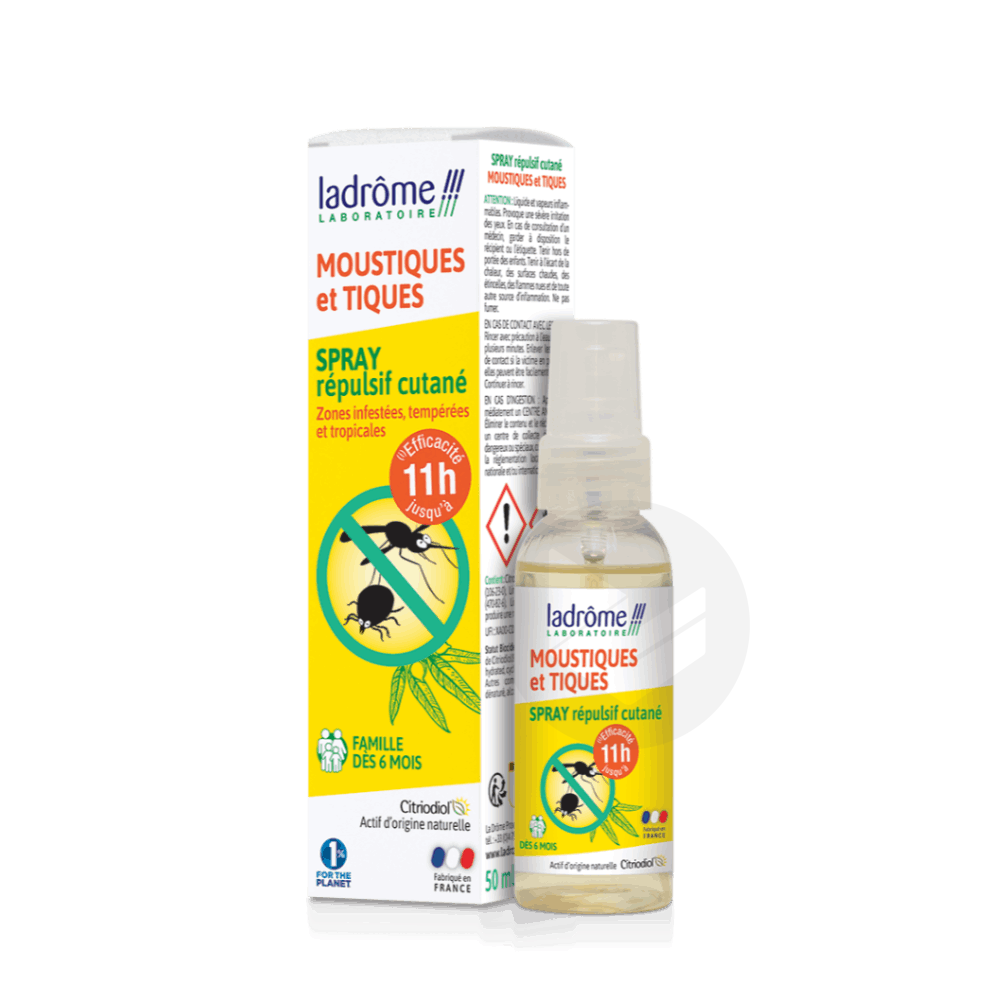 Spray moustiques et tiques répulsif cutané 50ml