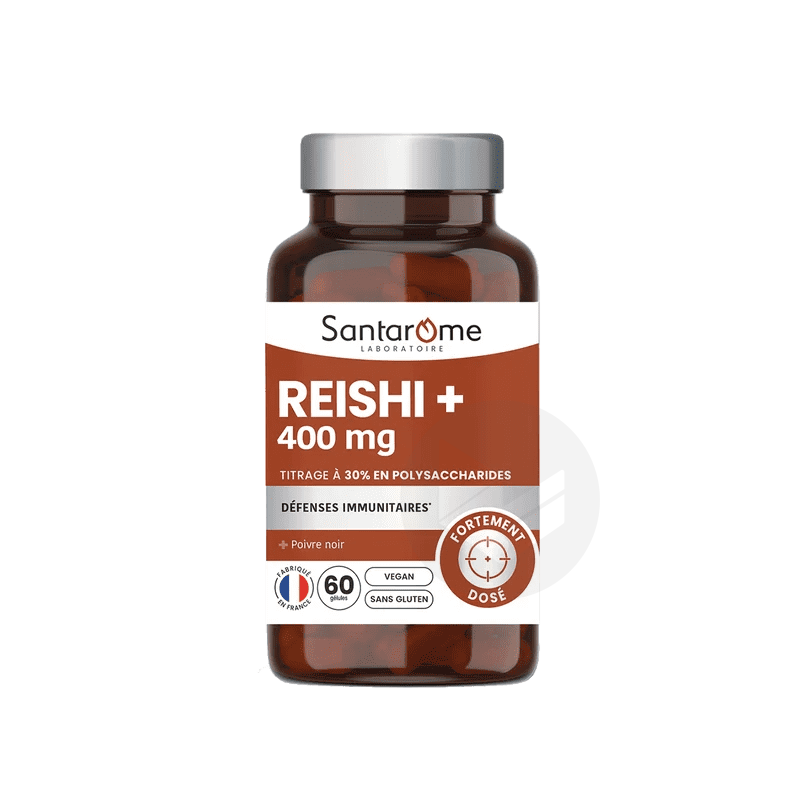 Reishi+ 400mg extrait de reishi et poivre noir 60 gélules
