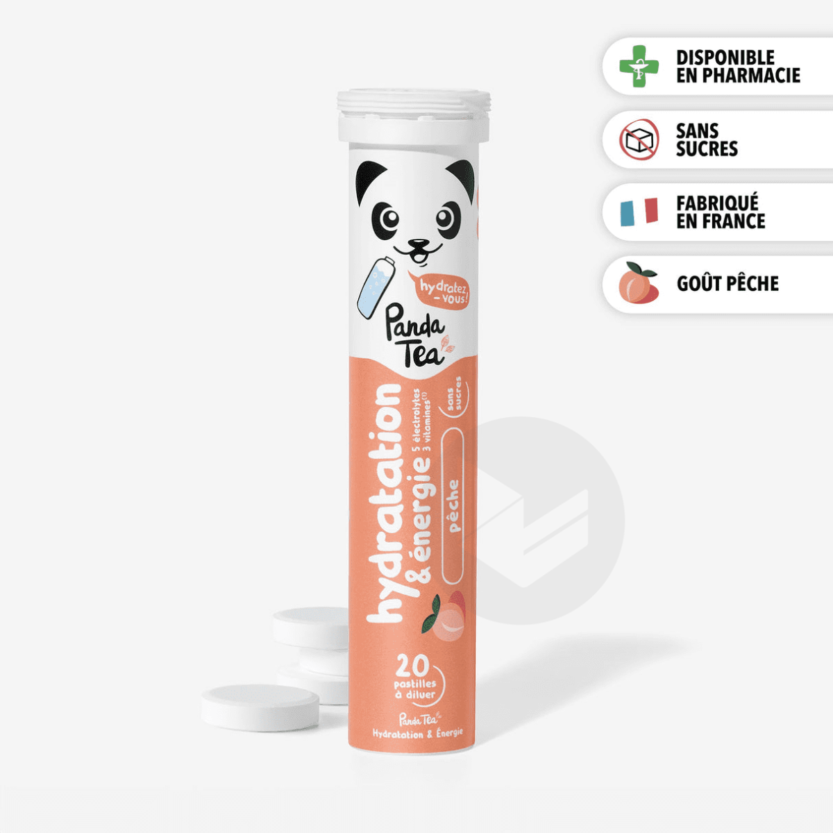 Pastilles Hydratation & Énergie Pêche x20