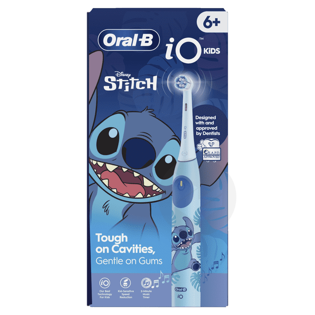 iO Kids Disney Stitch Brosse À Dents Électrique, 1 Brossette, 3 Modes Avec Mode Douceur Pour Enfants