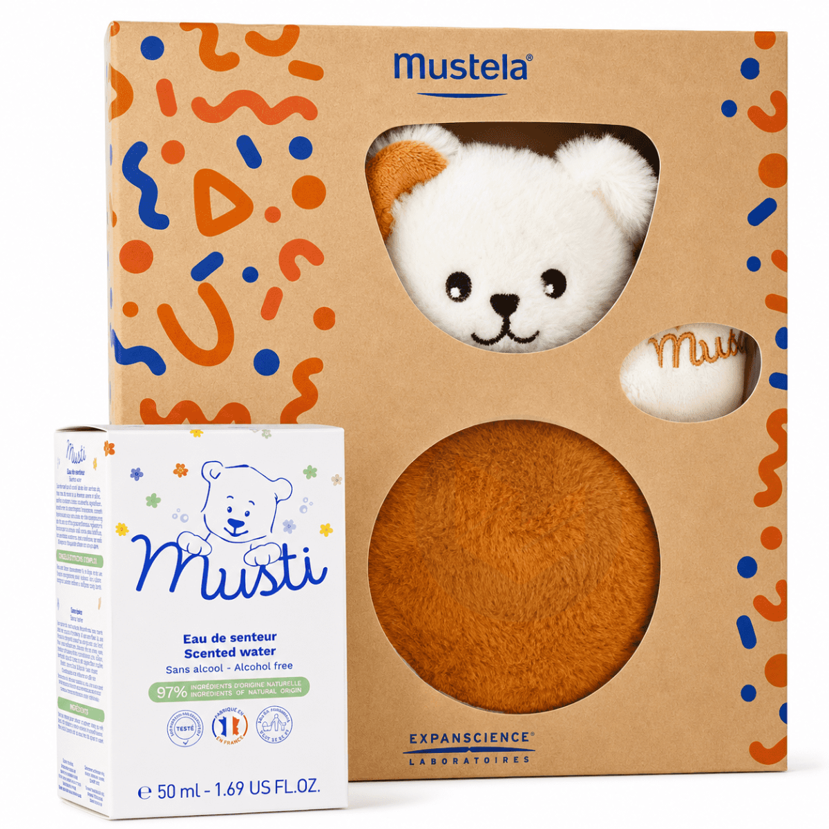 Coffret Musti Bébé Peluche Marron