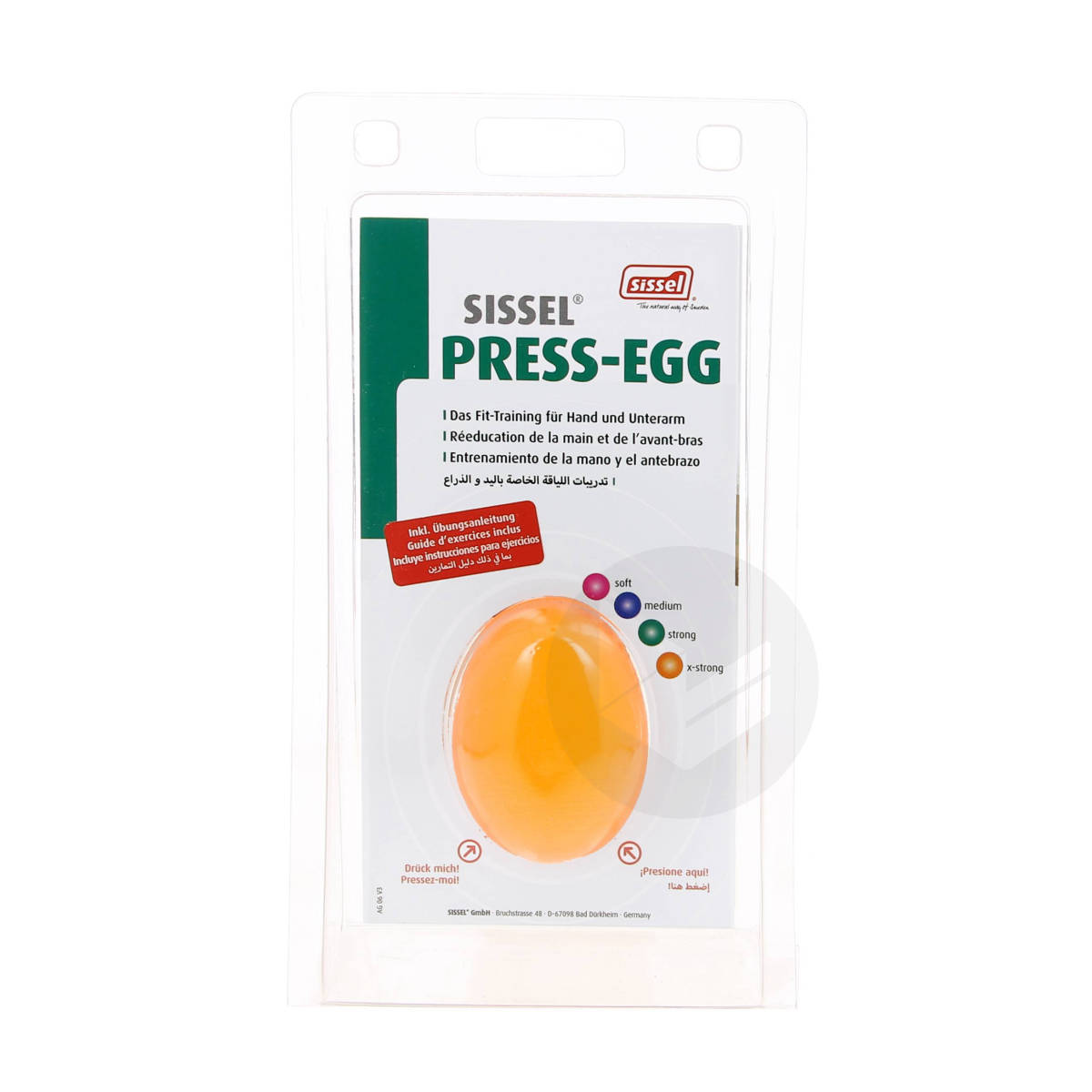 Oeuf de rééducation de la main Press egg Extra-Fort