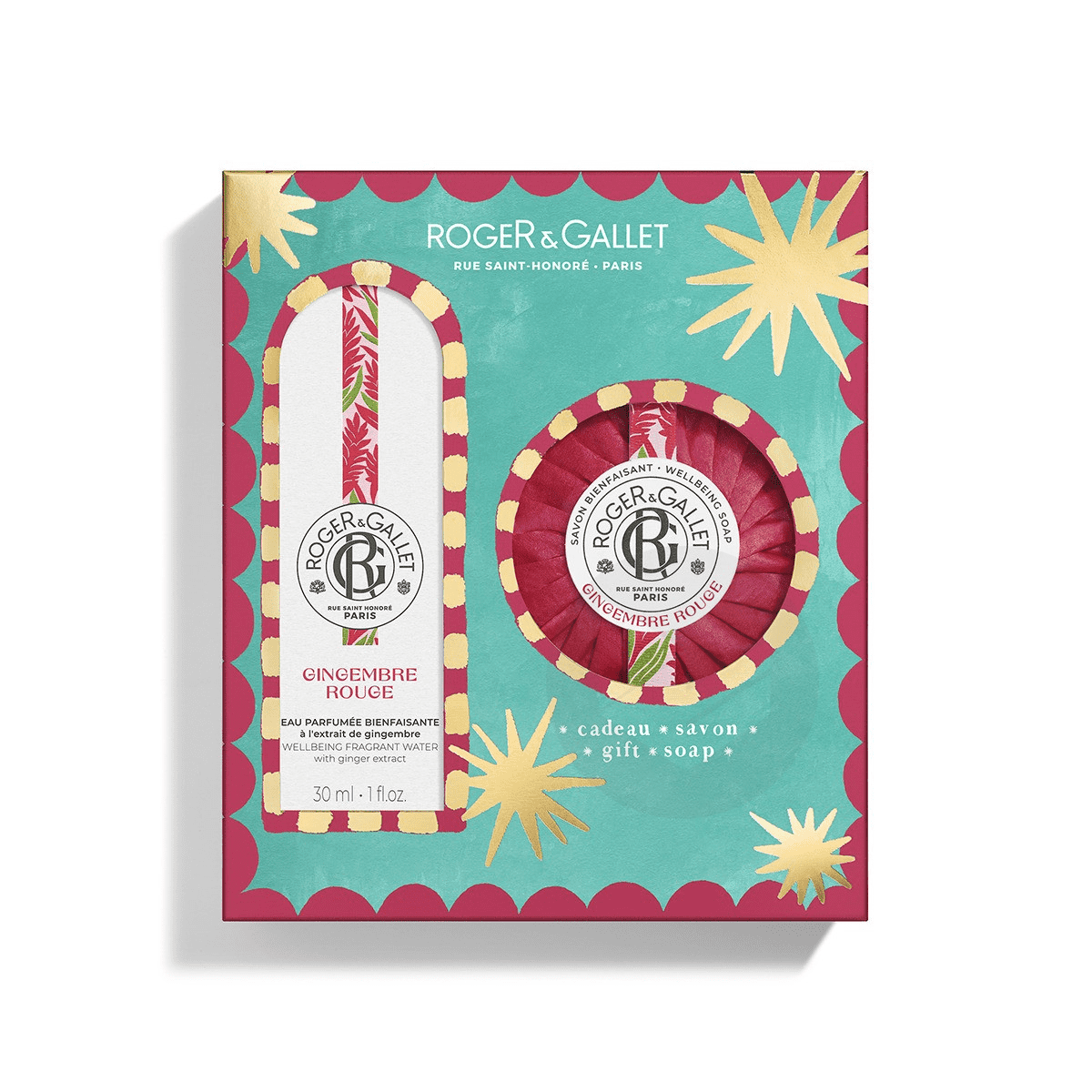 Coffret Noël Savon + Eau parfumée 30 ml Gingembre Rouge