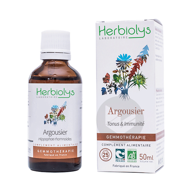 Herbiolys GEMMO Argousier 50mL BIO - Hippophae/Eleagnus rhamnoïdes