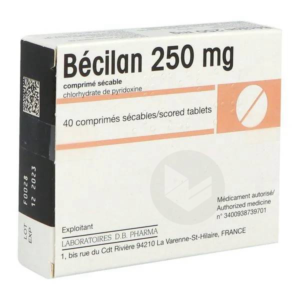 BECILAN 250 mg, 40 comprimés sécables