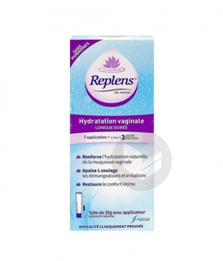 Replens Gel vaginal  Hydratation Sans Hormones avec applicateur 35g