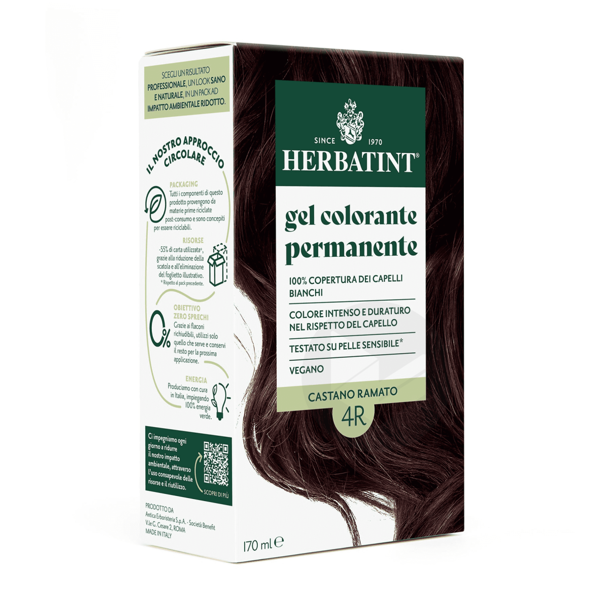 Soin colorant permament 4R Châtain Cuivré 170ml