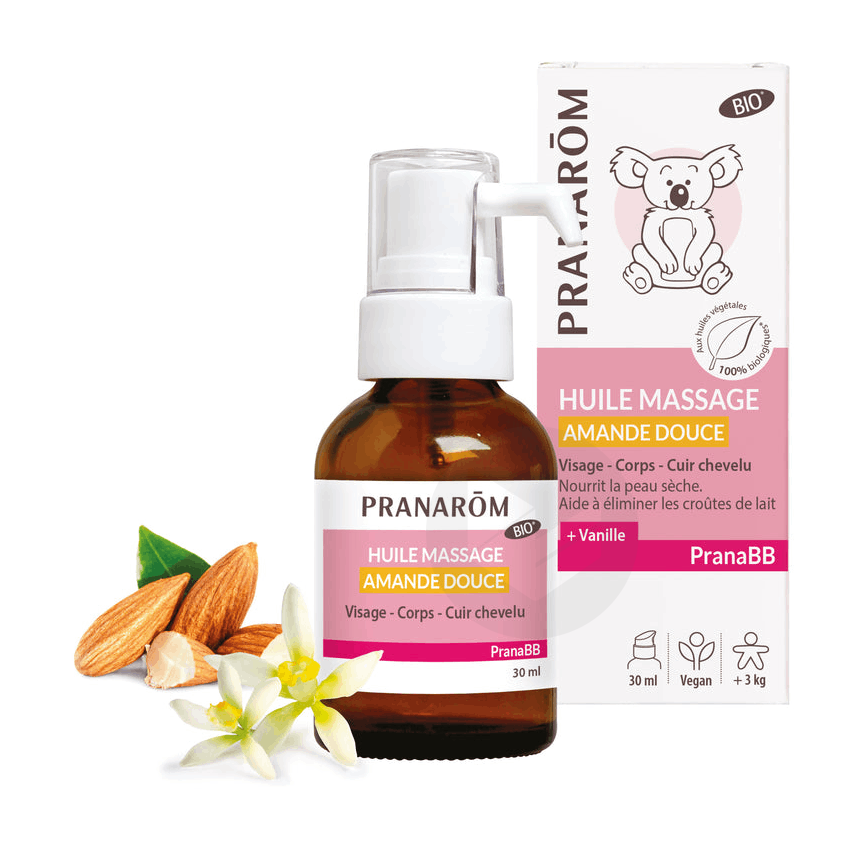 PranaBB Huile Massage Amande Douce Bio 30ml