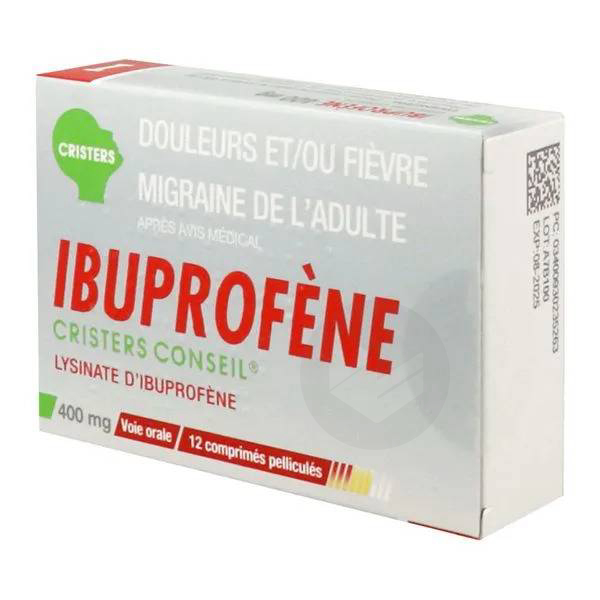 IBUPROFENE CRISTERS CONSEIL 400 mg, 12 comprimés pelliculés